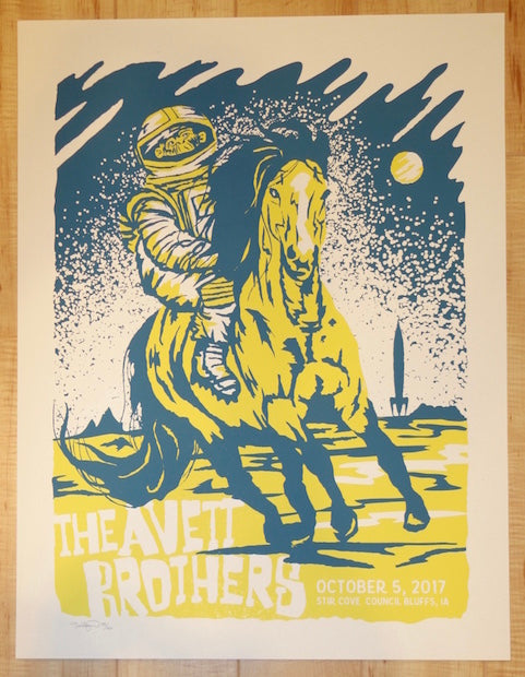 2017 The Avett Brothers - Council Bluffs Silkscreen Concert Poster by Furturtle