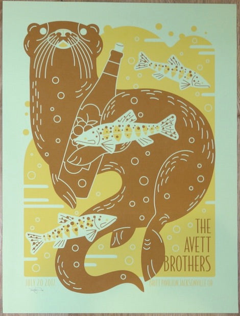 2017 The Avett Brothers - Jacksonville Silkscreen Concert Poster by Furturtle