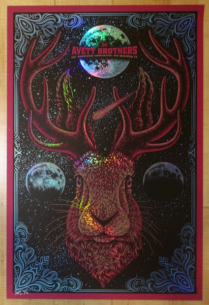 2017 The Avett Brothers - New Braunfels Foil Variant Concert Poster by Todd Slater