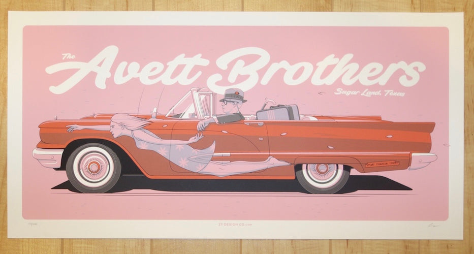 2017 The Avett Brothers - Sugar Land Silkscreen Concert Poster by Charles Crisler