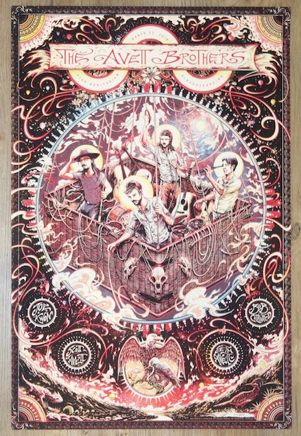 2018 The Avett Brothers - Albuquerque Silkscreen Concert Poster by Miles Tsang