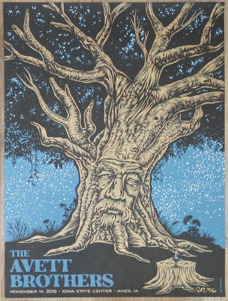 2019 The Avett Brothers - Ames Silkscreen Concert Poster by Todd Slater