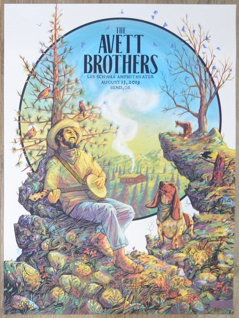 2019 The Avett Brothers - Bend Silkscreen Concert Poster by Zeb Love
