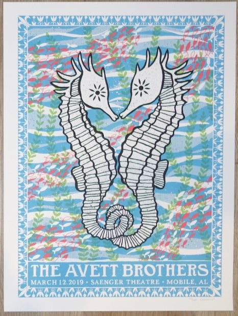 2019 The Avett Brothers - Mobile Silkscreen Concert Poster by Kat Lamp