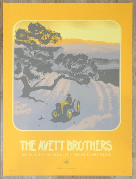 2019 The Avett Brothers - Paso Robles Silkscreen Concert Poster by Charles Crisler
