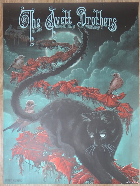 2019 The Avett Brothers - Wallingford Silkscreen Concert Poster by Neal Williams