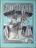 2022 The Avett Brothers - Charlotte NYE Blue Razz Variant Concert Poster by Jim Mazza