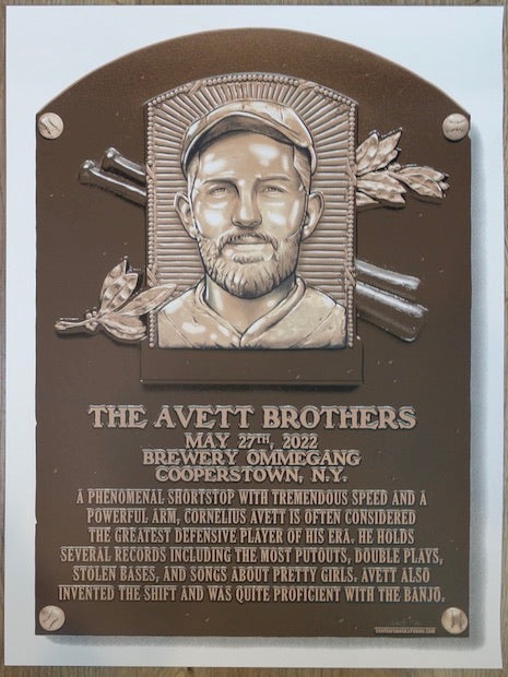 2022 The Avett Brothers - Cooperstown I Silkscreen Concert Poster by Darin Shock