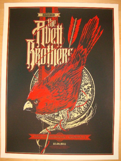 2011 Avett Brothers - Greensboro Silkscreen Concert Poster by Ken Taylor
