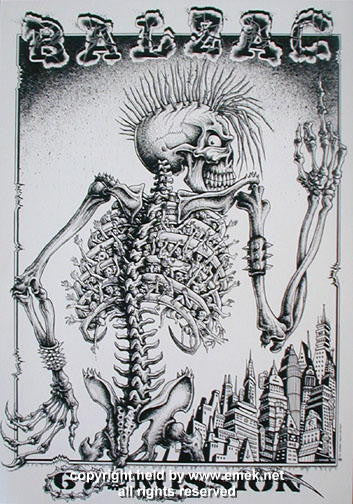 1999 Balzac - Black & White Variant Silkscreen Poster by Emek 1999 Balzac - Black & White Variant Silkscreen Poster by Emek