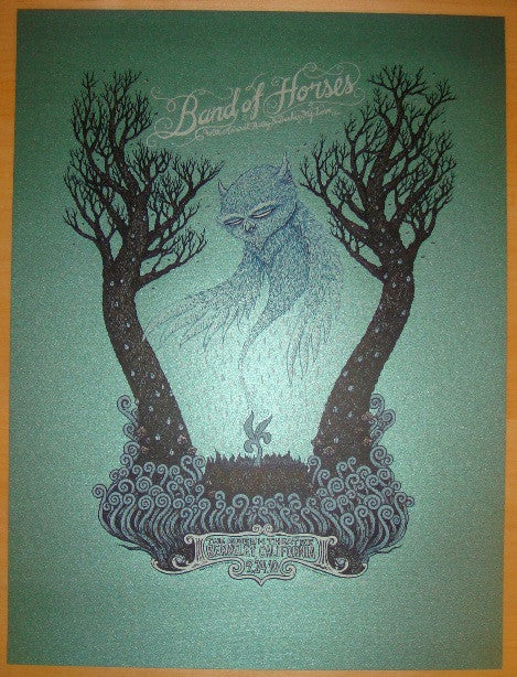 2010 Band of Horses - Berkeley AE Silkscreen Concert Poster by Spusta
