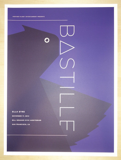 2014 Bastille - San Francisco Silkscreen Concert Poster by Jason Munn