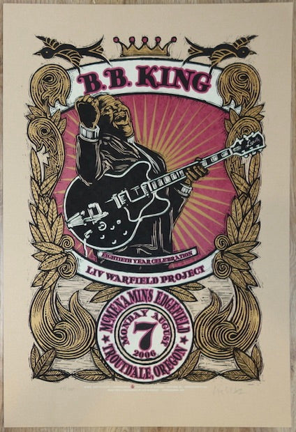 2006 B.B. King - Troutdale Silkscreen Concert Poster by Gary Houston