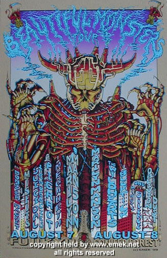 1999 Marilyn Manson & Megadeth - Japan Board Variant Concert Poster by Emek