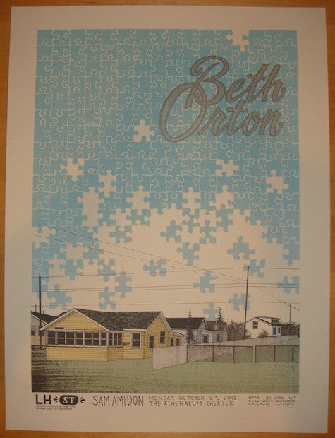 2012 Beth Orton - Chicago Silkscreen Concert Poster by Justin Santora