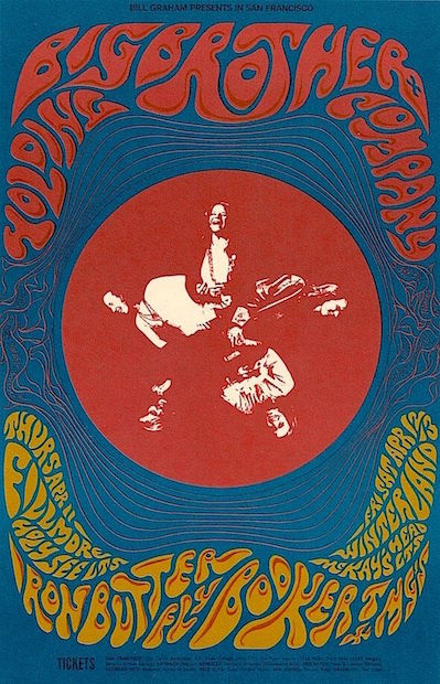 1968 Big Brother (Janis Joplin) / Iron Butterfly - Fillmore Poster by Patrick Lofthouse OP-1