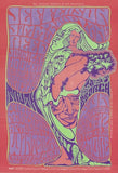 1967 Jefferson Airplane / John Lee Hooker - Fillmore Concert Poster by Wes Wilson OP-1