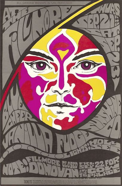 1967 Vanilla Fudge / Donovan - Fillmore Concert Poster by Bonnie McLean OP-1