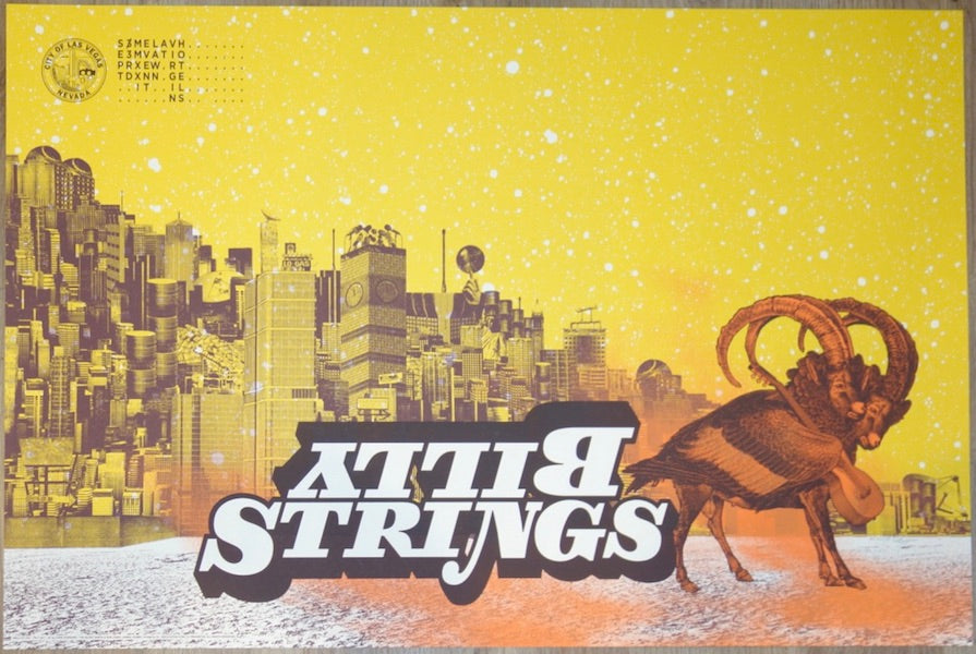 2021 Billy Strings - Las Vegas I Silkscreen Concert Poster by Rob Jones
