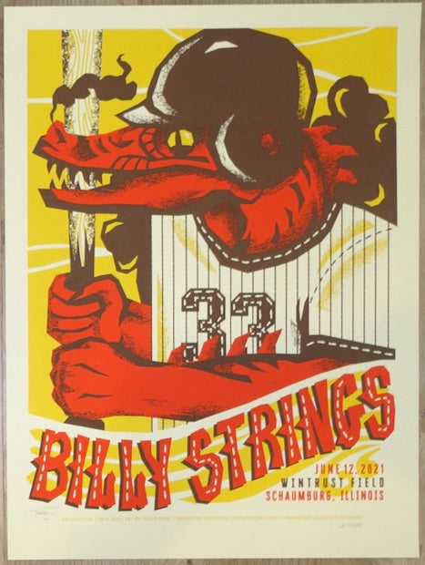 2021 Billy Strings - Schaumburg II Silkscreen Concert Poster by Furturtle