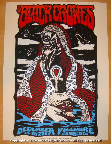 2008 The Black Crowes - San Francisco Concert Poster by Alan Forbes