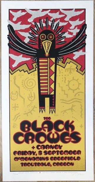 2008 The Black Crowes - Troutdale Silkscreen Concert Poster by Gary Houston