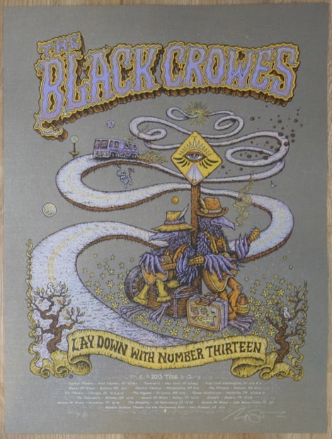 2013 The Black Crowes - Spring Tour AE Silkscreen Concert Poster by Marq Spusta