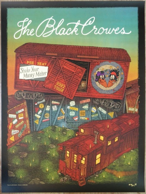 2021 The Black Crowes - Summer Tour Silkscreen Concert Poster by Landland