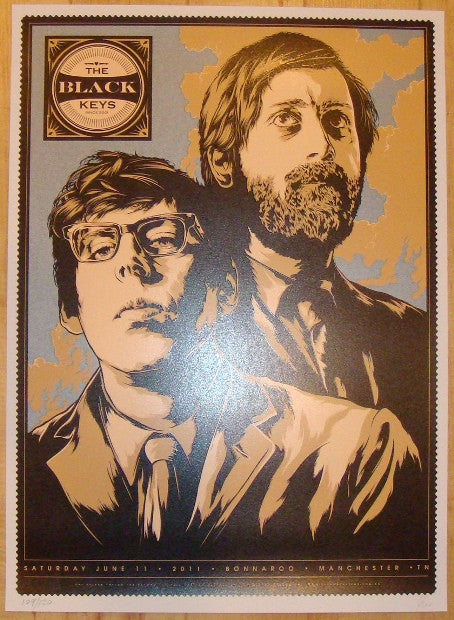 2011 The Black Keys - Bonnaroo Silkscreen Concert Poster by Ken Taylor