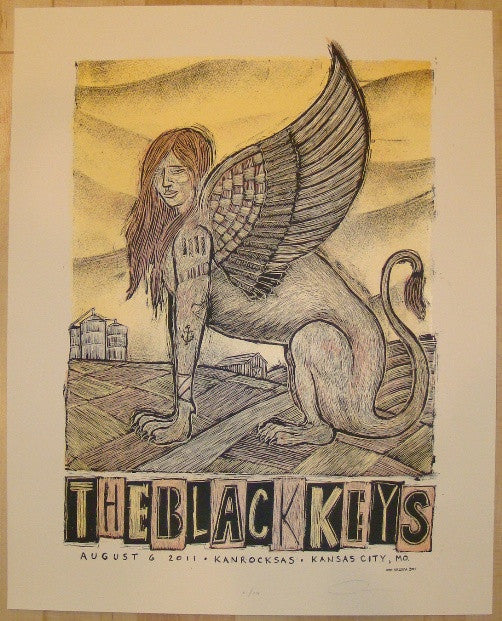 2011 The Black Keys - Kansas City Concert Poster by Dan Grzeca