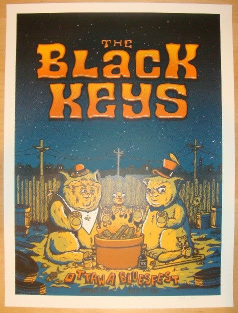 2011 The Black Keys - Ottawa Silkscreen Concert Poster by Matt Leunig