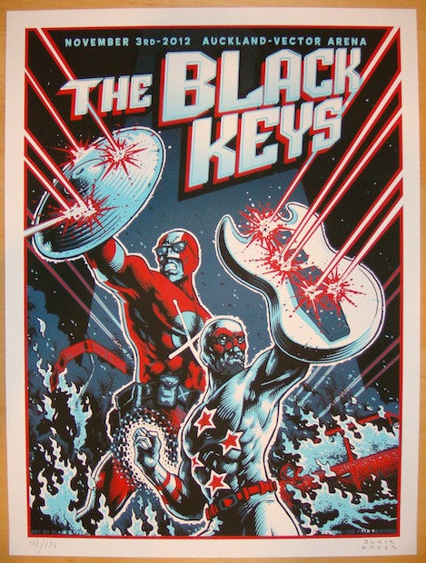 2012 The Black Keys - Auckland Concert Poster by Blair Sayer