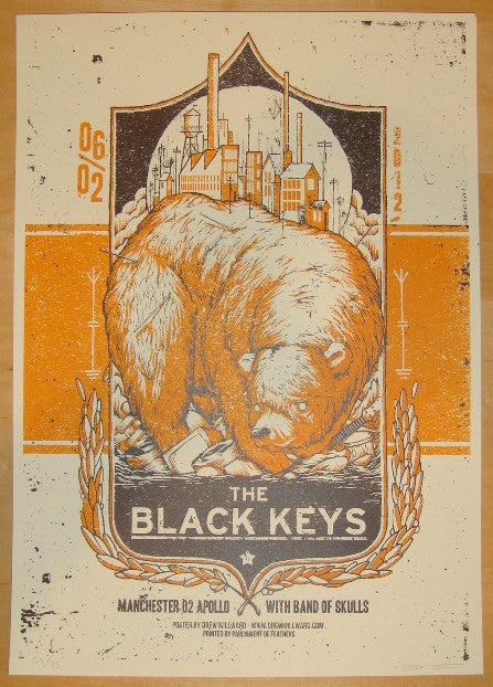 2012 The Black Keys - Manchester I Concert Poster by Millward