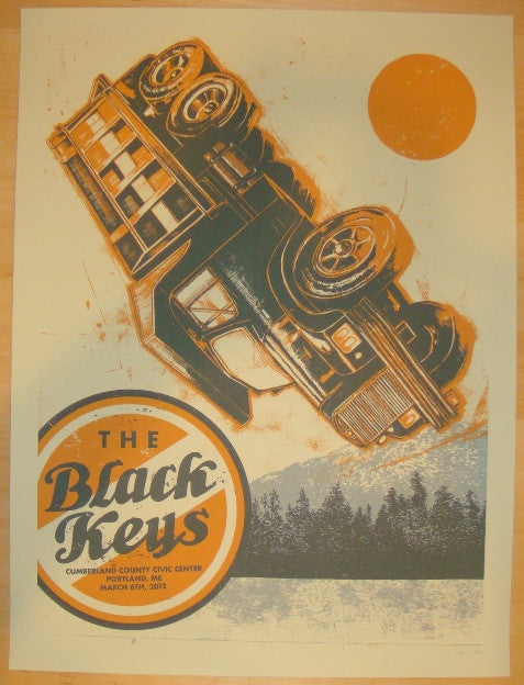 2012 The Black Keys - Portland, ME Silkscreen Concert Poster by John Vogl