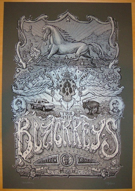 2012 The Black Keys - San Diego Concert Poster by David Welker