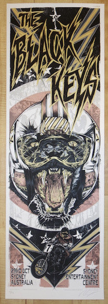 2012 The Black Keys - Sydney II Variant Concert Poster by Rhys Cooper