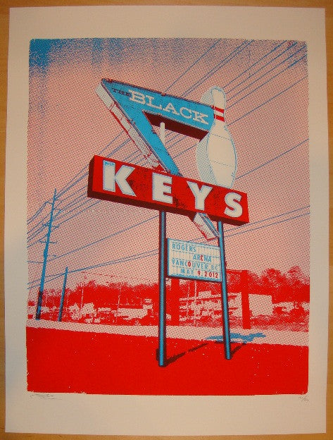 2012 The Black Keys - Vancouver Silkscreen Concert Poster by Andy Vastagh