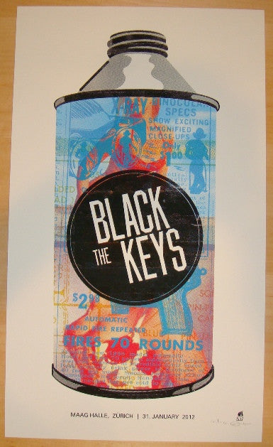 2012 The Black Keys - Zurich Concert Poster by Methane