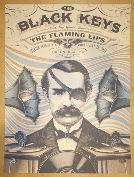 2013 The Black Keys - Greenville Silkscreen Concert Poster by Status Serigraph