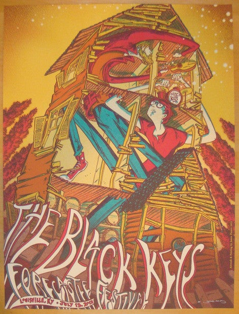 2013 The Black Keys - Louisville Concert Poster by James Flames