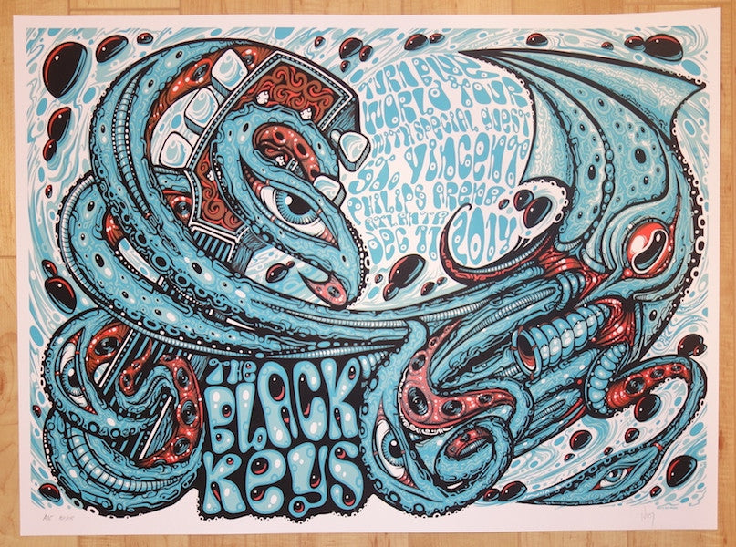 2014 The Black Keys - Atlanta Silkscreen Concert Poster by Jeff Wood
