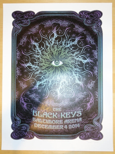2014 The Black Keys - Baltimore Silkscreen Concert Poster by Dave Hunter