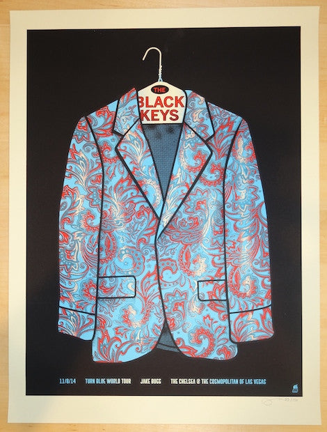 2014 The Black Keys - Las Vegas Silkscreen Concert Poster by Methane