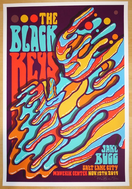 2014 The Black Keys - Salt Lake City Silkscreen Concert Poster by Brad Klausen