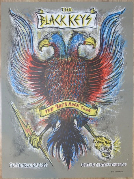 2019 The Black Keys - Chicago Silkscreen Concert Poster by Dan Grzeca