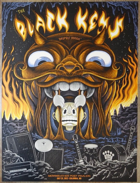 2022 The Black Keys - Columbia Silkscreen Concert Poster by Paul Kreizenbeck