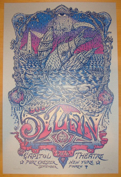 2012 Bob Dylan - Port Chester Silkscreen Concert Poster by David Welker