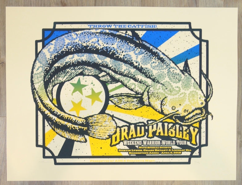 2018 Brad Paisley - Nashville Silkscreen Concert Poster by Andy Vastagh