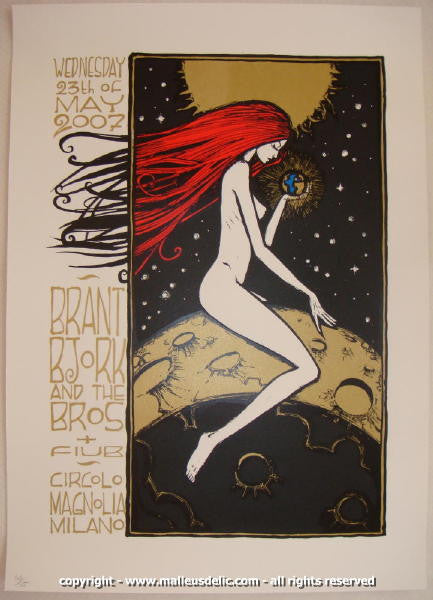 2007 Brant Bjork & the Bros - Milan Silkscreen Concert Poster by Malleus