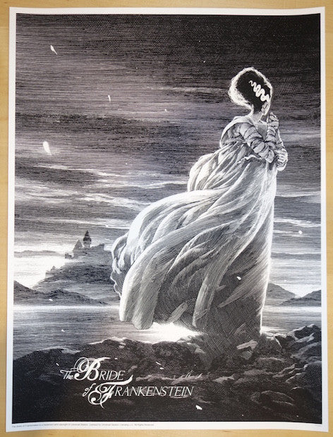 2015 "The Bride of Frankenstein" - Silkscreen Movie Poster by Nicolas Delort